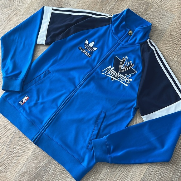Adidas Originals Dallas Mavericks Trefoil Track Jacket Men's Medium Blue NBA - Picture 3 of 16